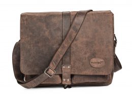 Geldbörse und Messengerbag aus braunem Leder im Zweierpack - robust und funktional sowie stylisch im Used-Look